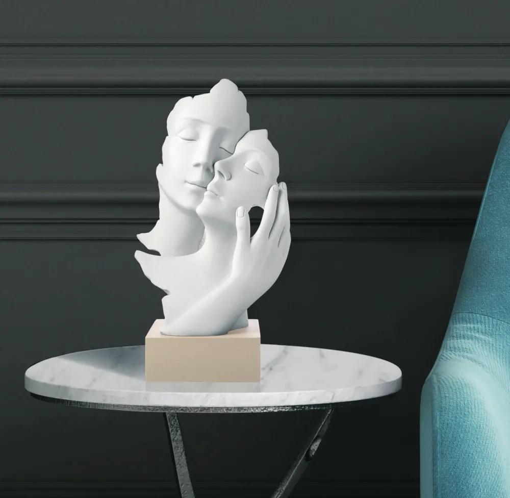 Soprammobili Moderni-Bongelli Preziosi Scultura face volti base nocciola soprammobile