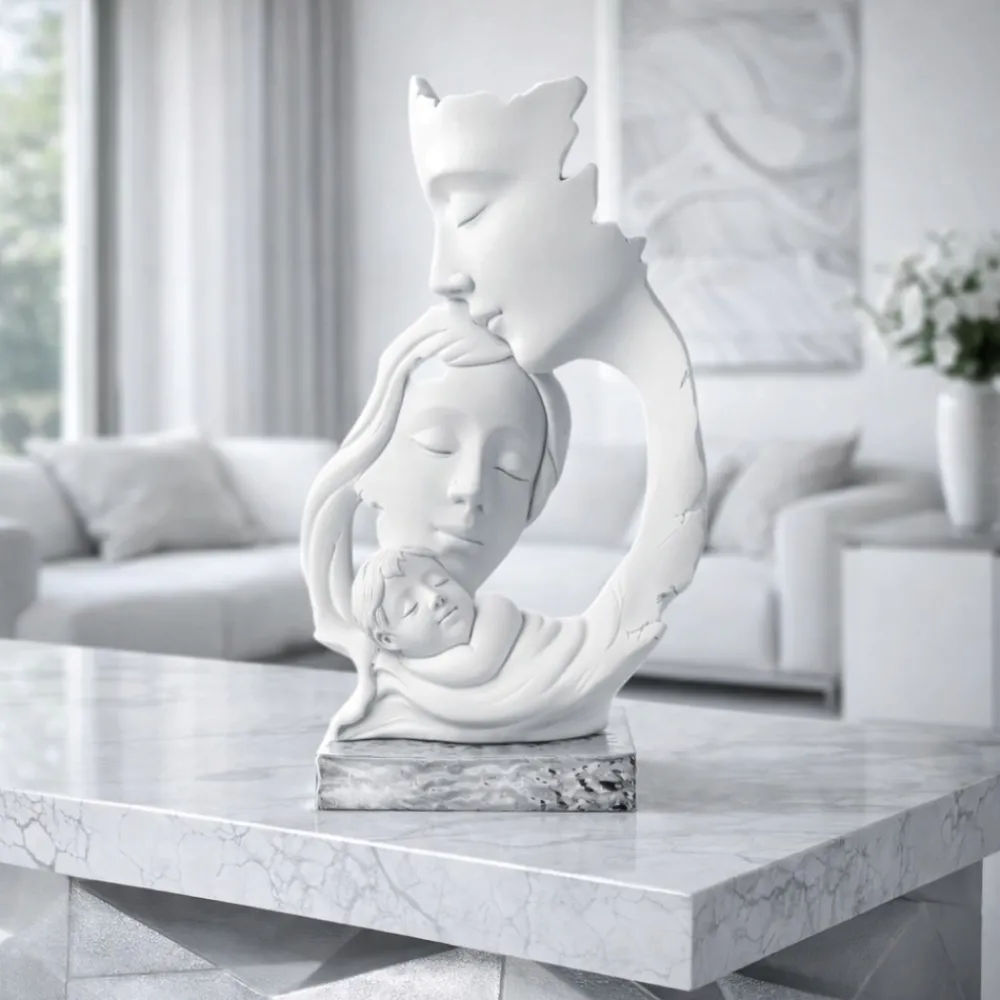 Soprammobili Moderni-Bongelli Preziosi Scultura famiglia base argento h34