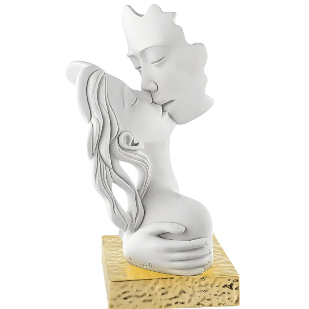 Soprammobili Moderni-Bongelli Preziosi Scultura il bacio base oro soprammobile moderno