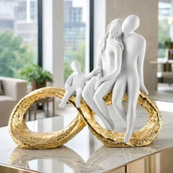 Soprammobili Moderni-Bongelli Preziosi Scultura infinito oro 25x23cm soprammobile