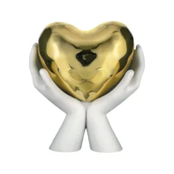 Soprammobili Moderni-Bongelli Preziosi Scultura mani cuore oro 13h soprammobile