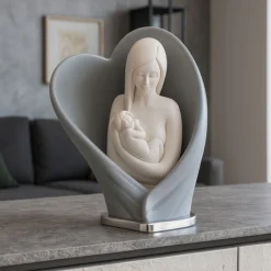 Soprammobili Moderni-Bongelli Preziosi Scultura maternita nascita cuore grigio