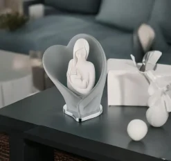 Soprammobili Moderni-Bongelli Preziosi Scultura maternita nascita cuore grigio