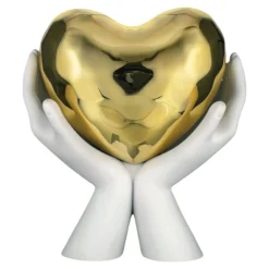 Soprammobili Moderni-Bongelli Preziosi Scultura moderna h31 mani cuore dorato