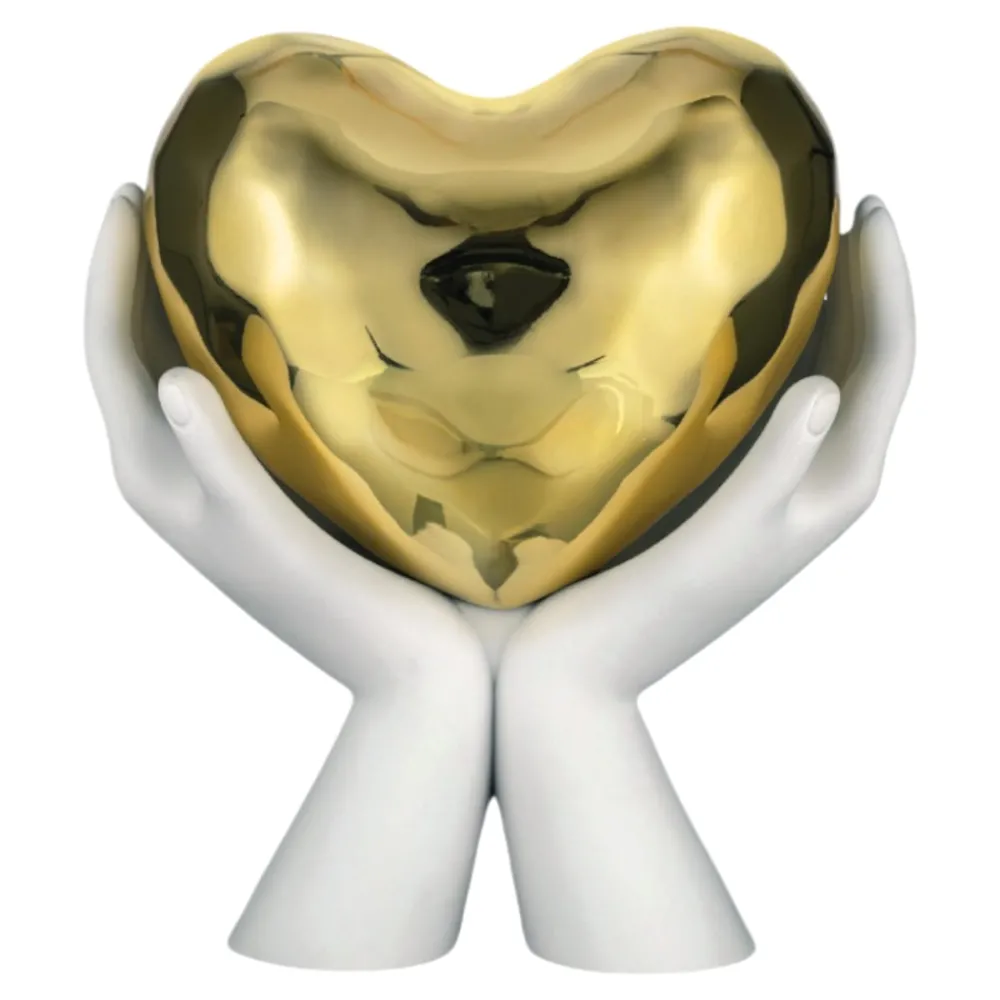Soprammobili Moderni-Bongelli Preziosi Scultura moderna h31 mani cuore dorato
