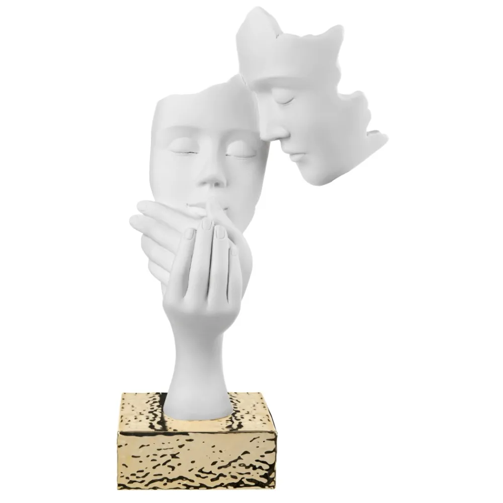 Soprammobili Moderni-Bongelli Preziosi Scultura moderna soprammobile h39 face base oro