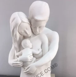 Soprammobili Moderni-Bongelli Preziosi Scultura moderno soprammobile busto famiglia oro