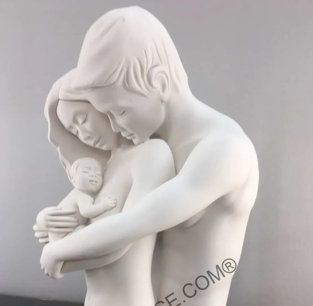 Soprammobili Moderni-Bongelli Preziosi Scultura moderno soprammobile busto famiglia oro
