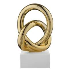 Soprammobili Moderni-Bongelli Preziosi Scultura nodo alto bianco oro h15cm soprammobile