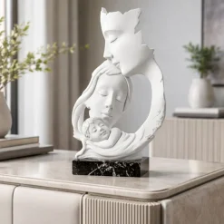 Soprammobili Moderni-Bongelli Preziosi Scultura soprammobile face base marmo nero