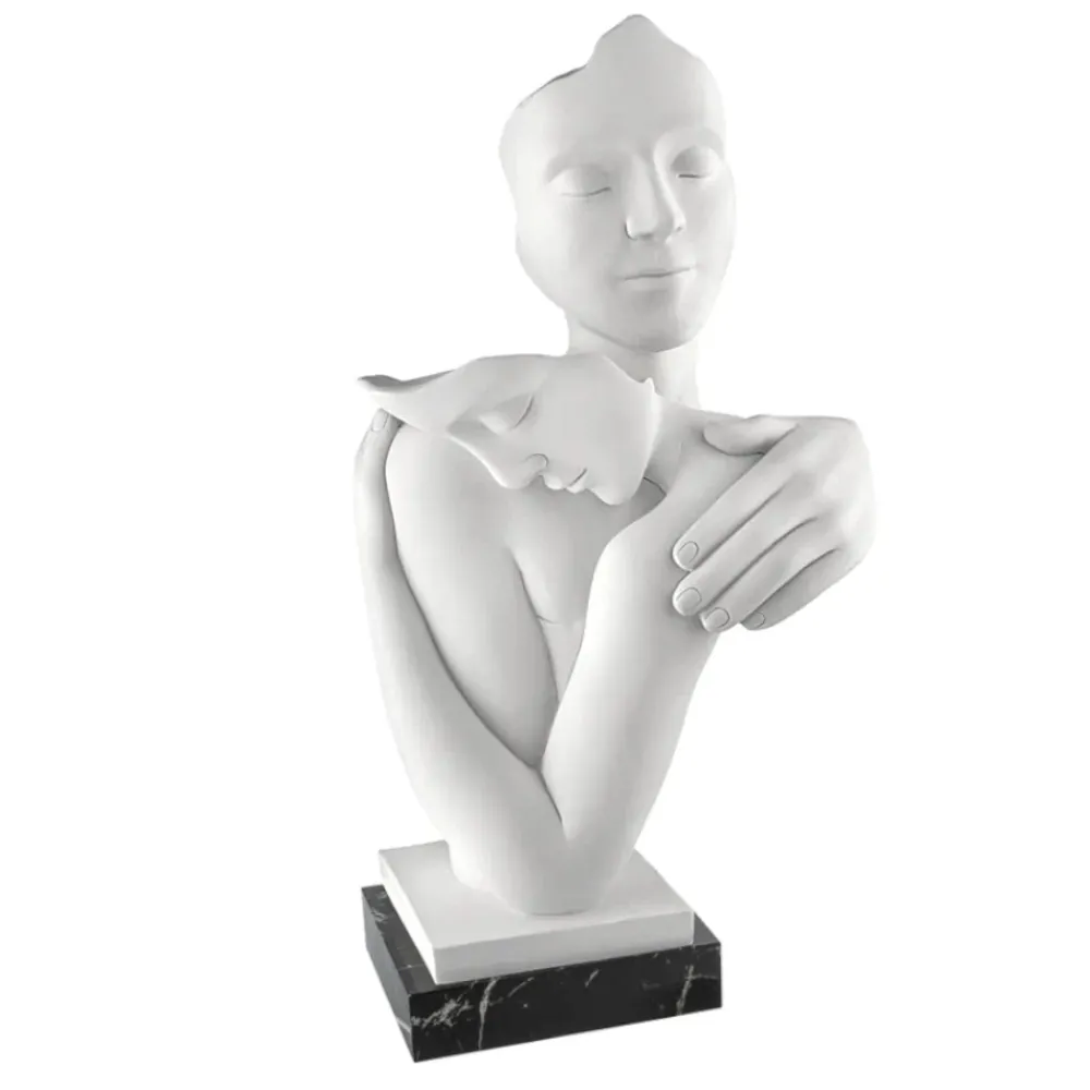 Soprammobili Moderni-Bongelli Preziosi Scultura soprammobile h40cm base marmo nero