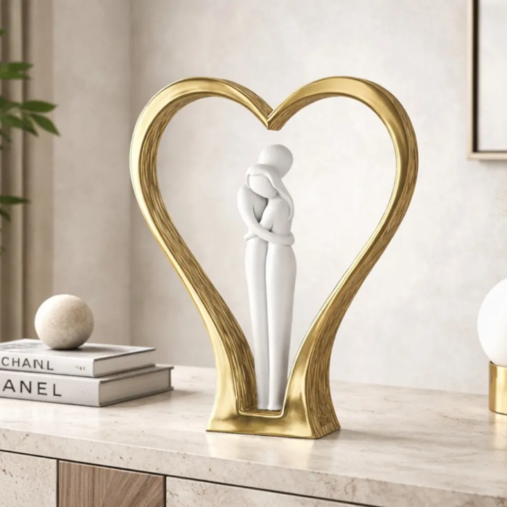 Soprammobili Moderni-Bongelli Preziosi Scultura soprammobile moderno cuore oro