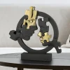 Soprammobili Moderni-Bongelli Preziosi Scultura soprammobile volti puzzle nero oro