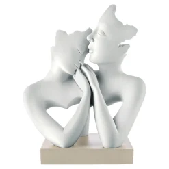 Soprammobili Moderni-Bongelli Preziosi Scultura stilizzata h27 innamorati base nocciola