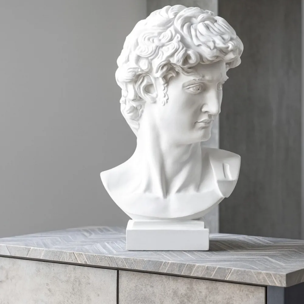 Soprammobili Moderni-Bongelli Preziosi Scultura testa david h32 bianco