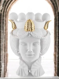 Soprammobili Moderni-Bongelli Preziosi Scultura testa moro lei bianca h17