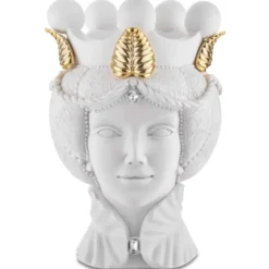 Soprammobili Moderni-Bongelli Preziosi Scultura testa moro lei bianca h17