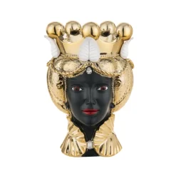 Soprammobili Moderni-Bongelli Preziosi Scultura testa moro lei oro h9,5 soprammobile