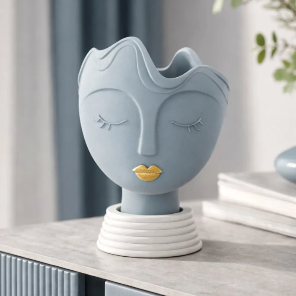 Soprammobili Moderni-Bongelli Preziosi Scultura vaso viso donna carta da zucchero