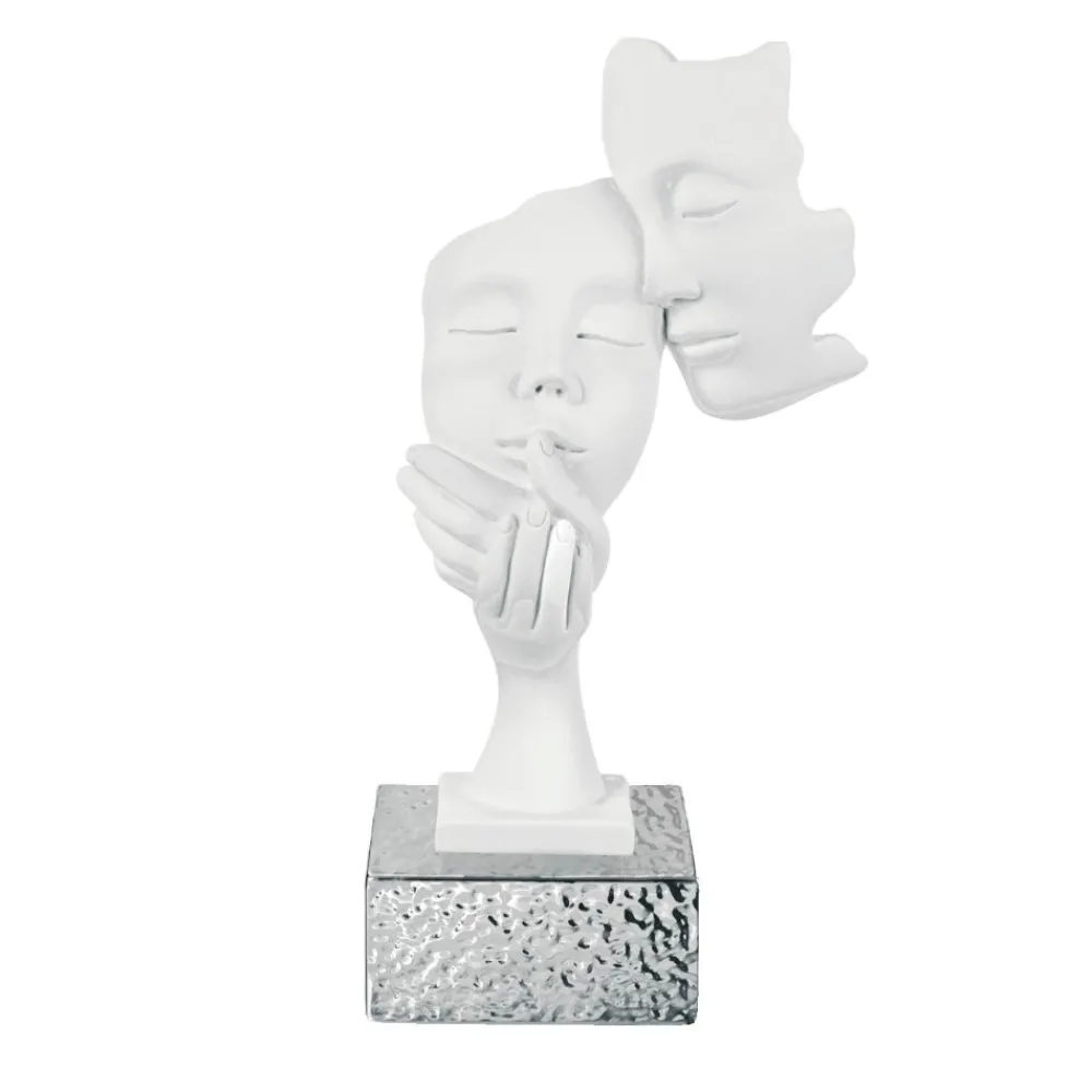 Soprammobili Moderni-Bongelli Preziosi Scultura volti coppia base argento h28