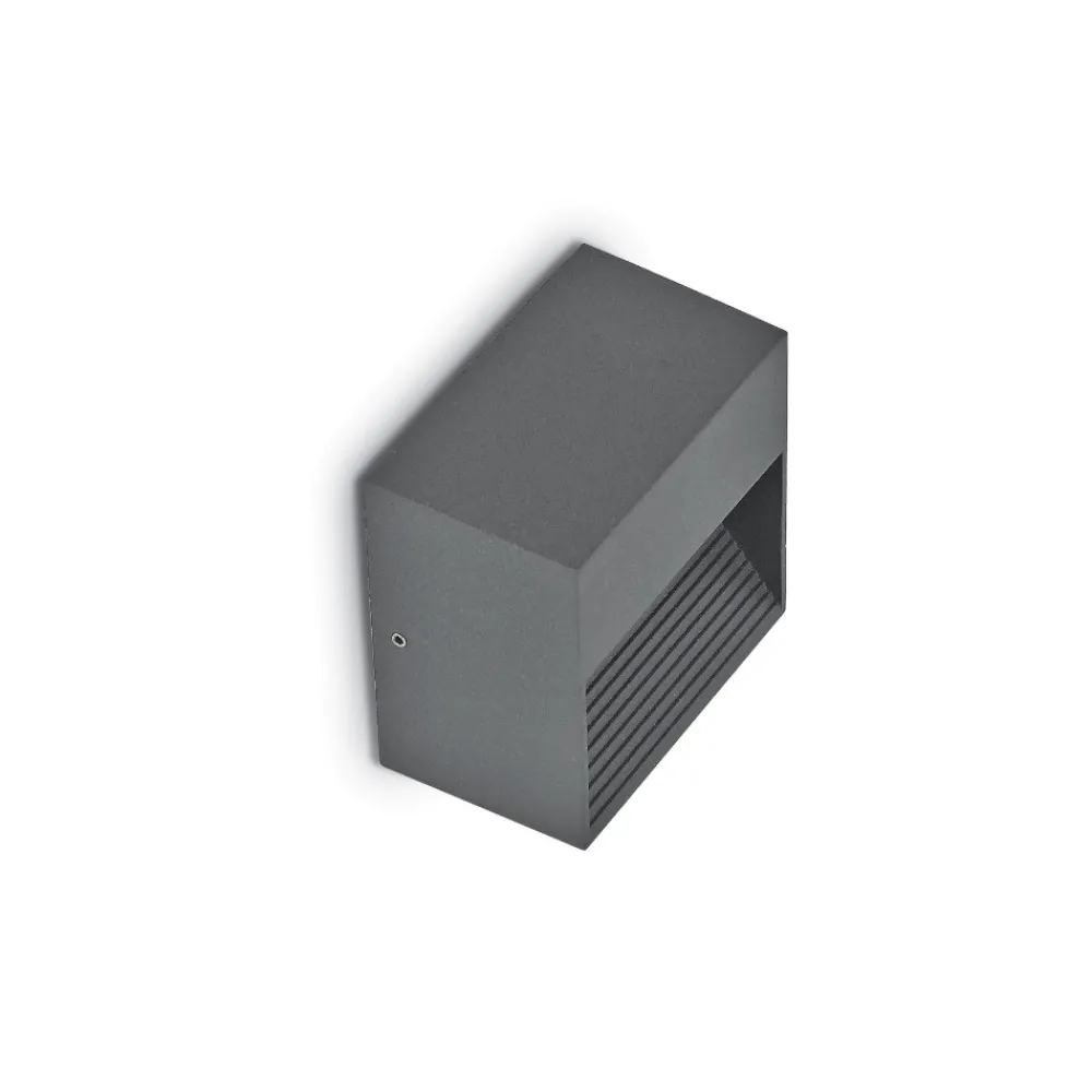 Segnapasso Led-Ideal Lux Segnapasso a parete led per esterni down antracite ip44 quadrato senza incasso