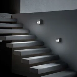 Segnapasso Led-Ideal Lux Segnapasso a parete led per esterni down antracite ip44 quadrato senza incasso