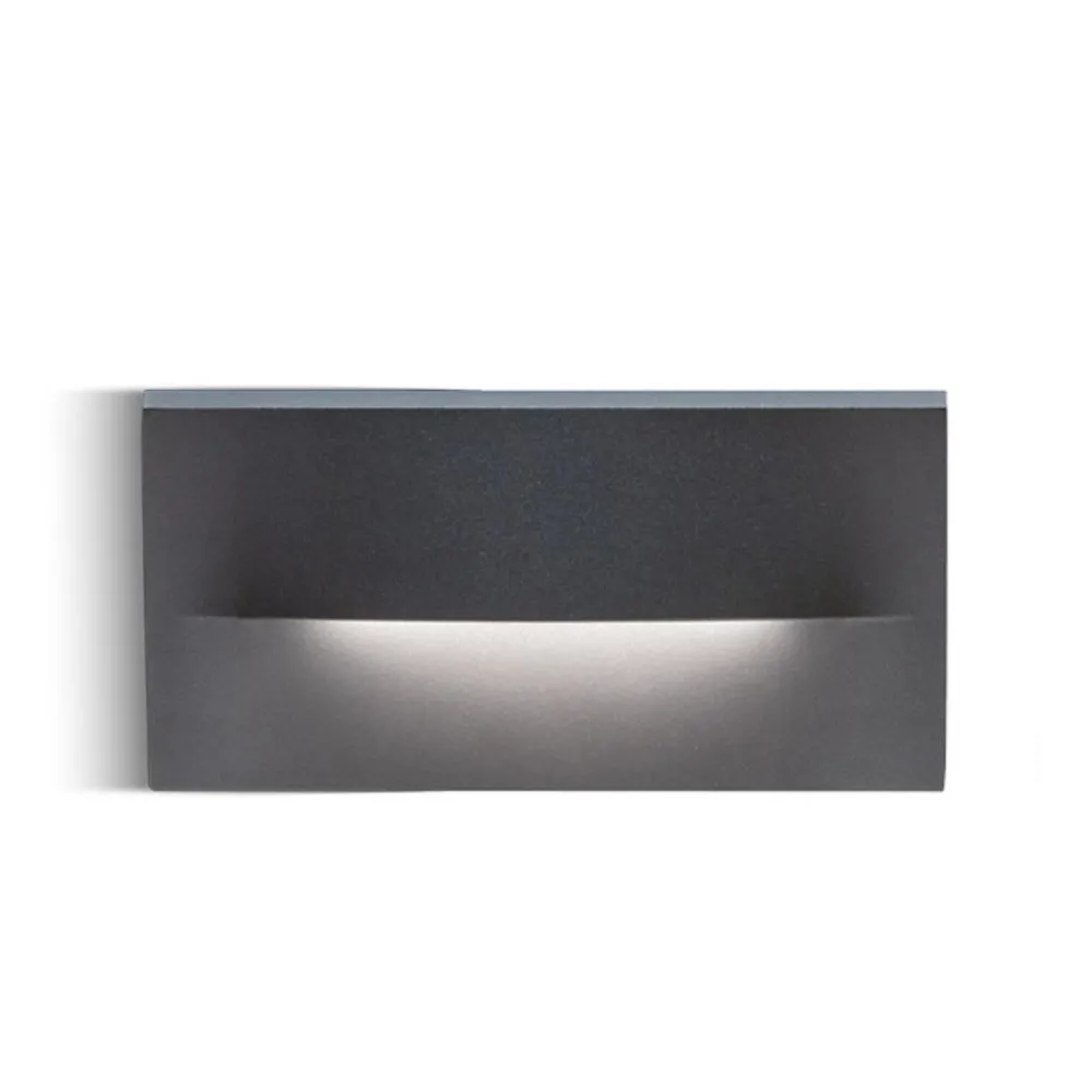 Segnapasso Led-Selezionato da Mazzolaluce Segnapasso a parete per esterno led 4w 4000k rettangolare grafite
