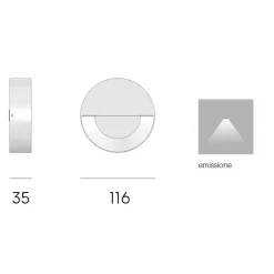 Segnapasso Led-Selezionato da Mazzolaluce Segnapasso a parete per esterno rotondo bianco led 6w 4000k