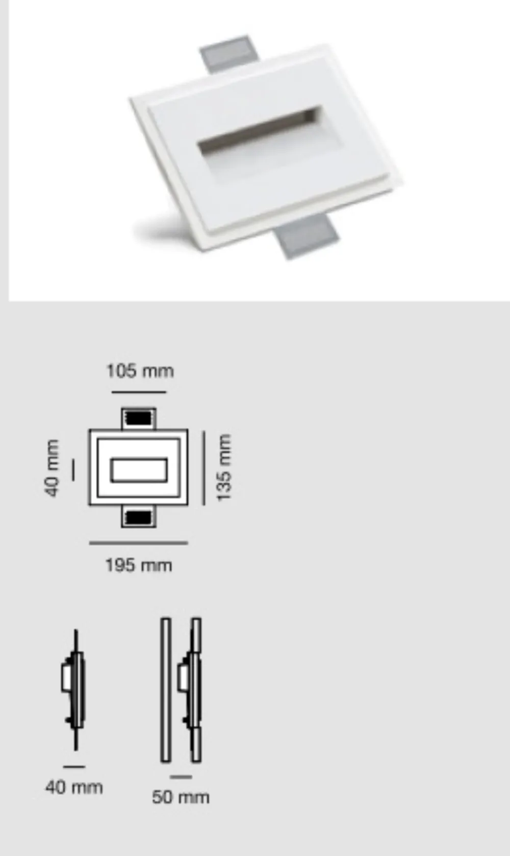 Segnapasso Led-Selezionato da Mazzolaluce Segnapasso a scomparsa per interni led 2,2w 3000k da incasso cristaly gesso