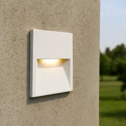 Segnapasso Led-Selezionato da Mazzolaluce Segnapasso bianco da esterno per incasso a parete led 8w 4000k