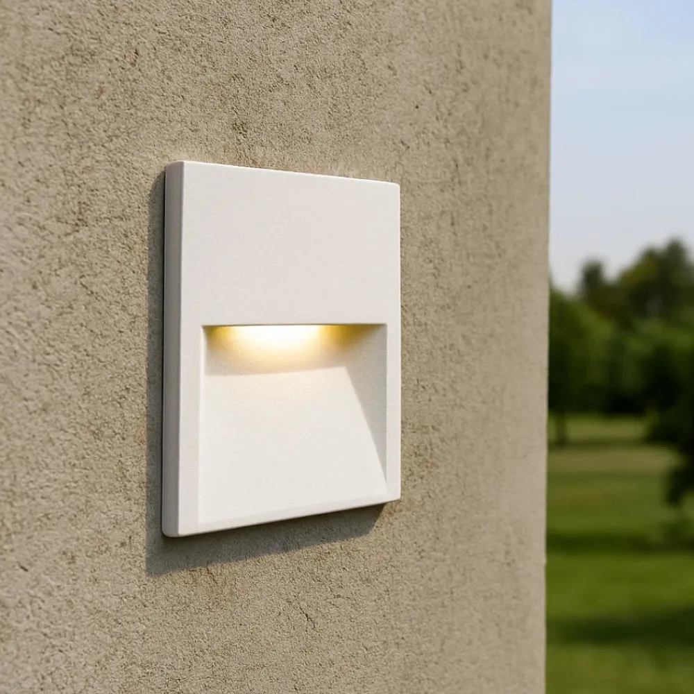 Segnapasso Led-Selezionato da Mazzolaluce Segnapasso bianco da esterno per incasso a parete led 8w 4000k