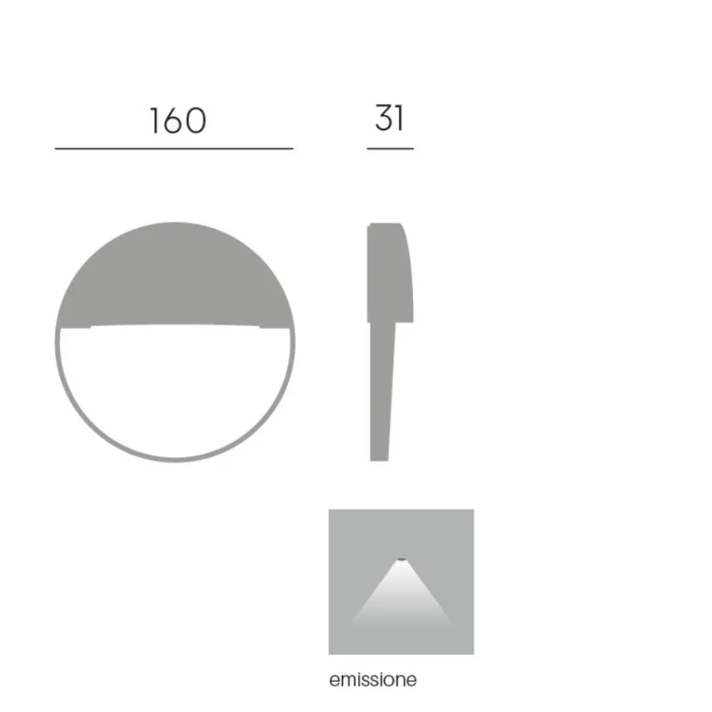Segnapasso Led-Selezionato da Mazzolaluce Segnapasso corten da esterno rotondo per parete led 6w 3000k