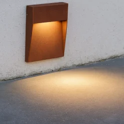 Segnapasso Led-Selezionato da Mazzolaluce Segnapasso corten per esterno a parete led 3w 3000k ip65