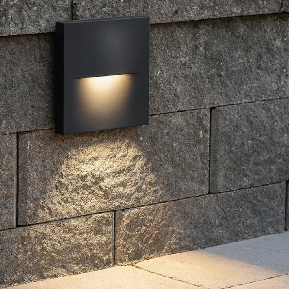 Segnapasso Led-Selezionato da Mazzolaluce Segnapasso da esterno a parete led 3w 3000k quadrato grafite