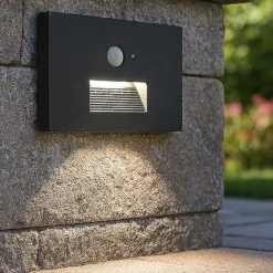 Segnapasso Led-Selezionato da Mazzolaluce Segnapasso da esterno grafite led 3w cct incasso a parete con sensore crepuscolare