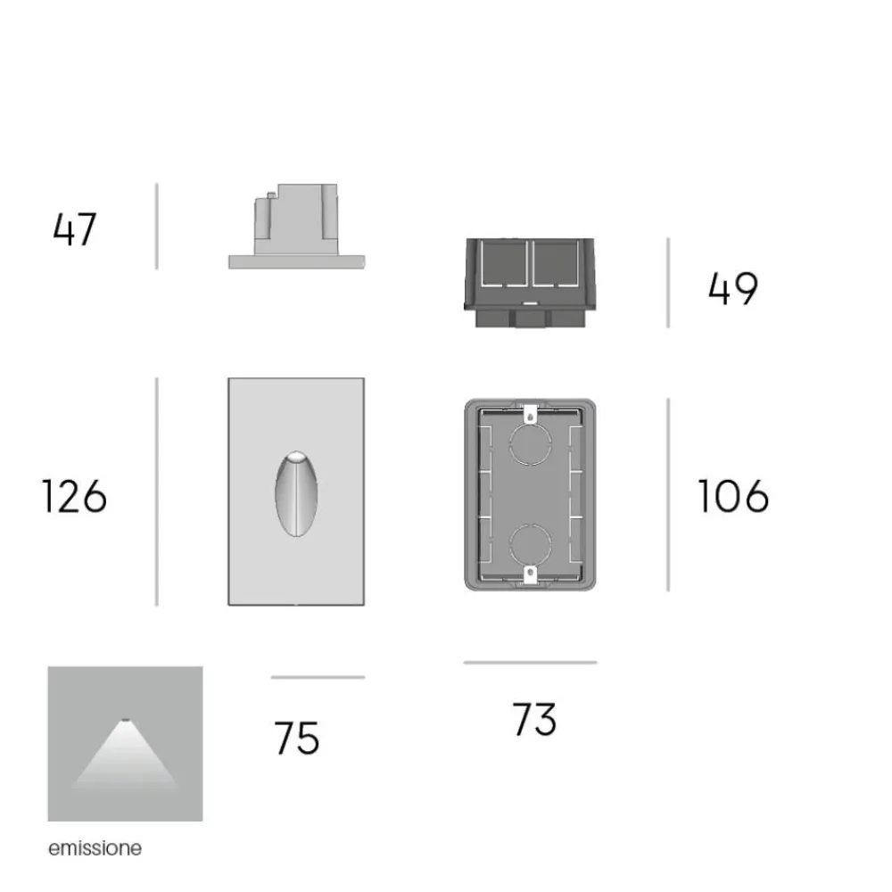 Segnapasso Led-Selezionato da Mazzolaluce Segnapasso da esterno incasso a parete led 3w 4000k nero ip65