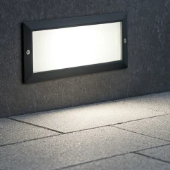 Segnapasso Led-Selezionato da Mazzolaluce Segnapasso da esterno incasso rettangolare nero e27