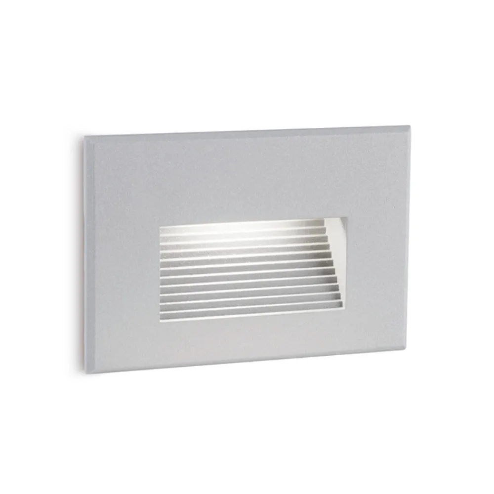 Segnapasso Led-Selezionato da Mazzolaluce Segnapasso da esterno led 3w 3000k da incasso a parete grigio ip65