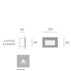 Segnapasso Led-Selezionato da Mazzolaluce Segnapasso da esterno led 3w 3000k da incasso a parete grigio ip65