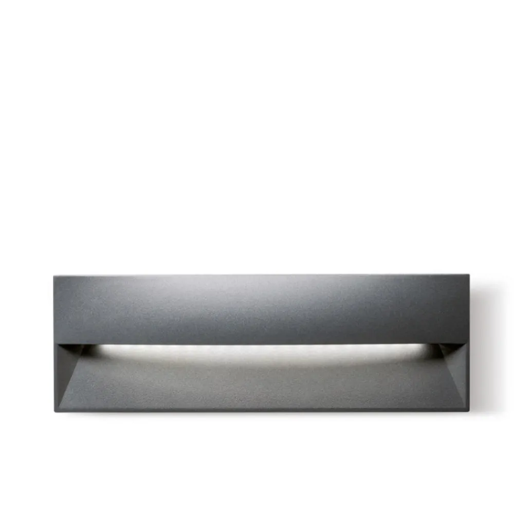 Segnapasso Led-Selezionato da Mazzolaluce Segnapasso da esterno led 12w 4000k da incasso a parete grafite ip65