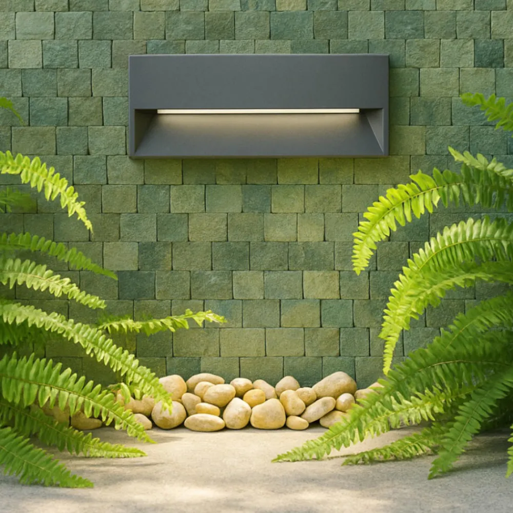 Segnapasso Led-Selezionato da Mazzolaluce Segnapasso da esterno led 12w 4000k da incasso a parete grafite ip65