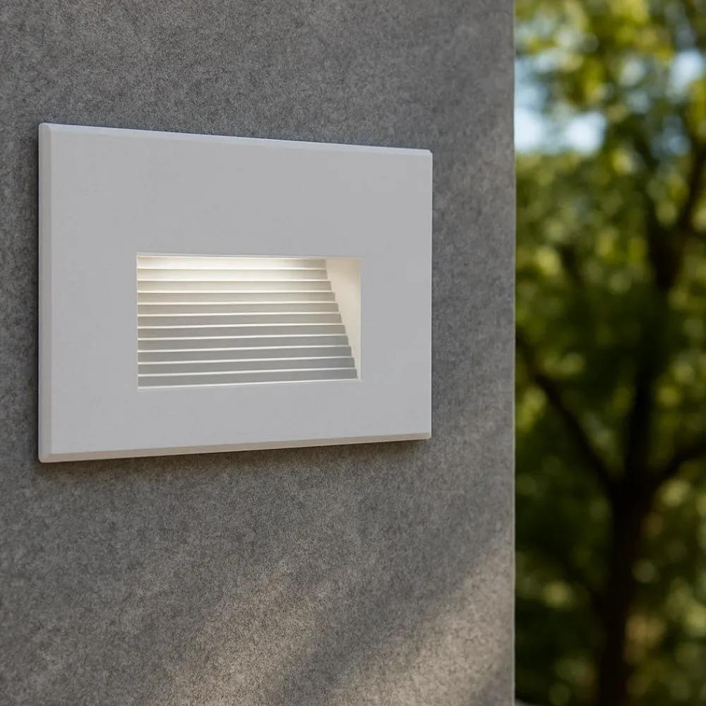 Segnapasso Led-Selezionato da Mazzolaluce Segnapasso da esterno led 3w 4000k incasso a parete bianco ip65