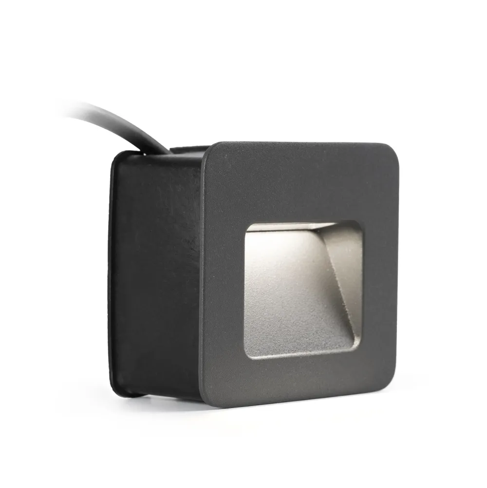 Segnapasso Led-Selezionato da Mazzolaluce Segnapasso da esterno led 3w 3000k ip44 da incasso parete quadrato