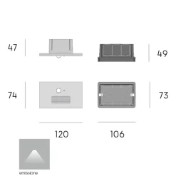 Segnapasso Led-Selezionato da Mazzolaluce Segnapasso da incasso a parete per esterno grigio led cct con sensore crepuscolare ip65