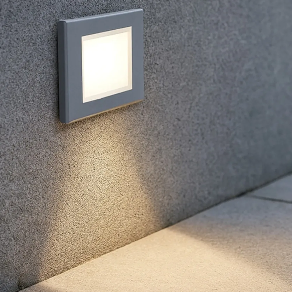 Segnapasso Led-Selezionato da Mazzolaluce Segnapasso da incasso parete led 3w 4000k grigio per esterno ip65