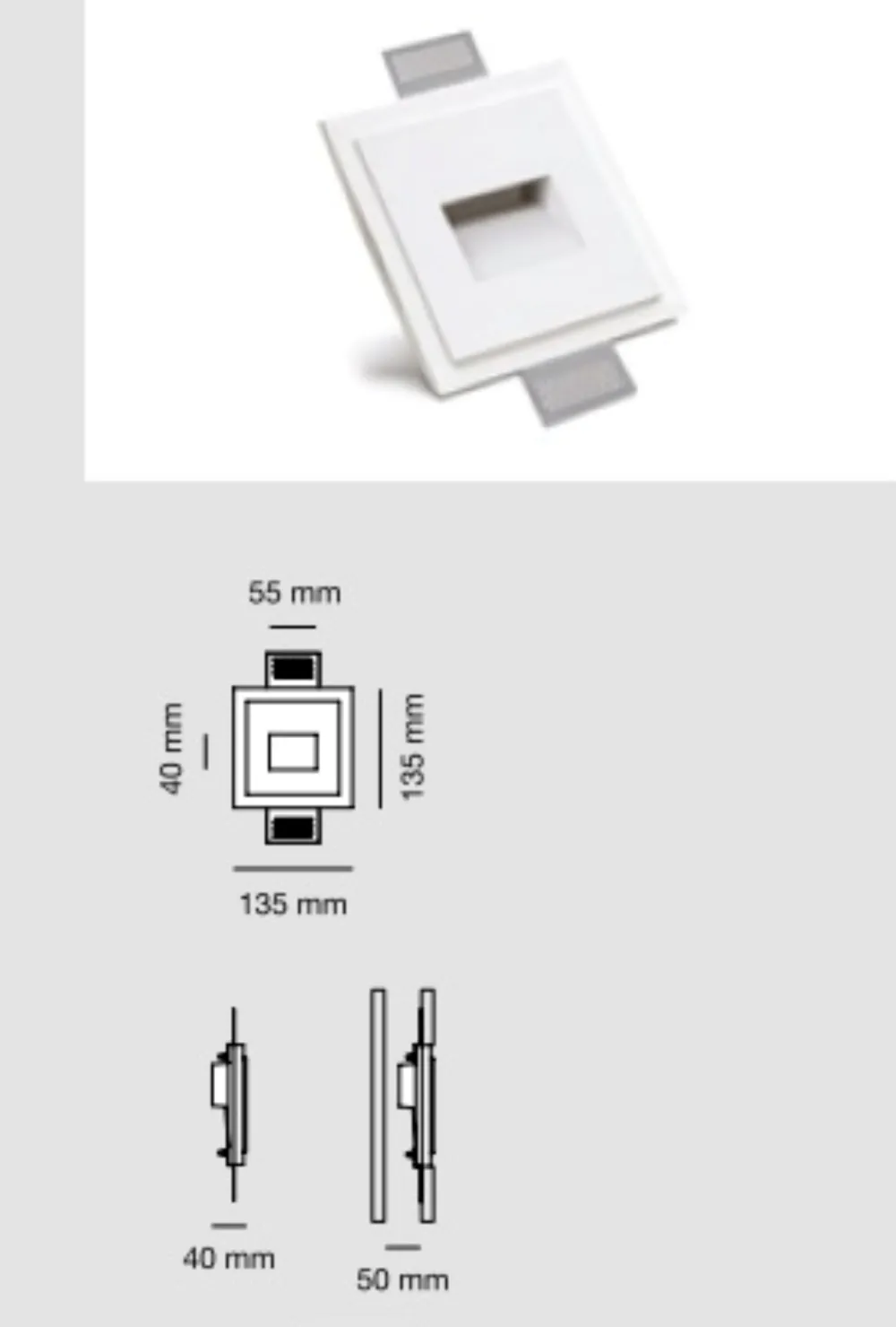 Segnapasso Led-Selezionato da Mazzolaluce Segnapasso da incasso scomparsa gesso cristaly led 1.1w 3000k