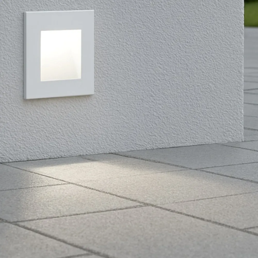 Segnapasso Led-Ideal Lux Segnapasso da parete per esterno led3w 3000k bianco quadrato ip65 con driver