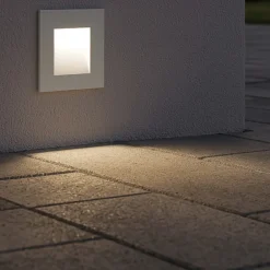 Segnapasso Led-Ideal Lux Segnapasso da parete per esterno led3w 3000k bianco quadrato ip65 con driver