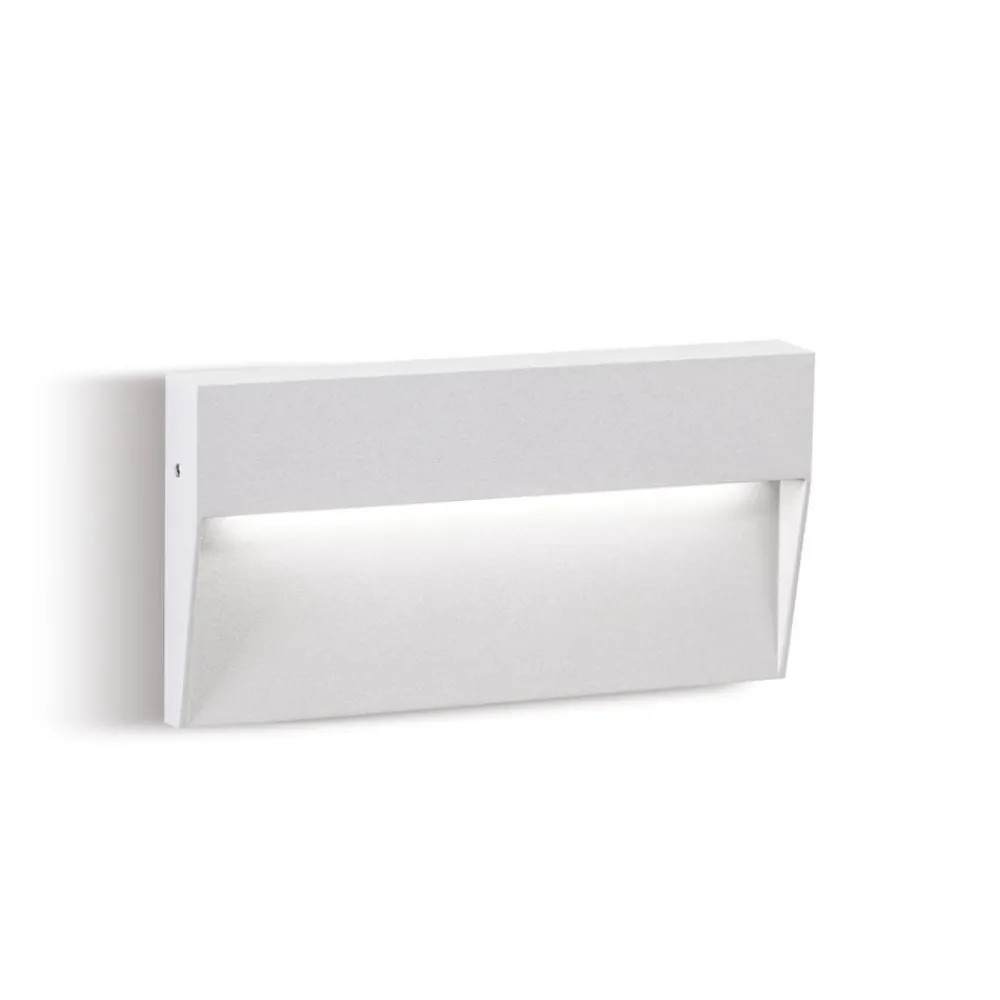 Segnapasso Led-Selezionato da Mazzolaluce Segnapasso da parete rettangolare bianco per esterno led 6w 4000k