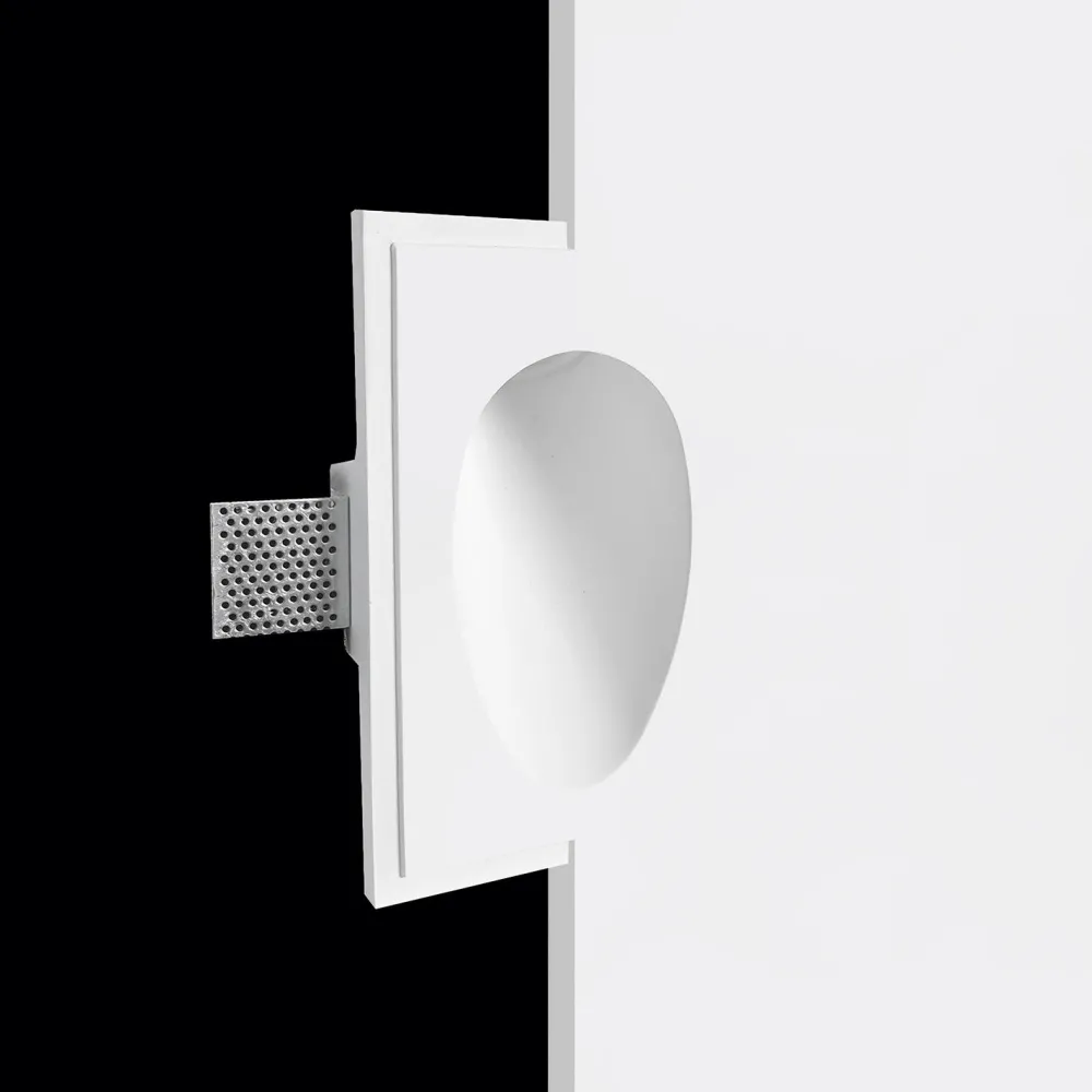 Segnapasso Led-Selezionato da Mazzolaluce Segnapasso in gesso da incasso bianco ovale